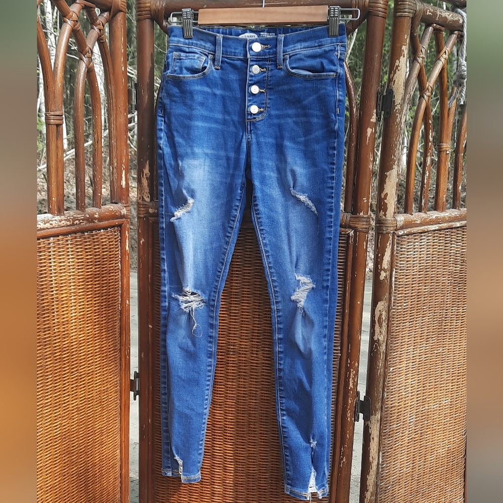 🍀3/15 Old Navy High Rise Skinny Blue Jeans